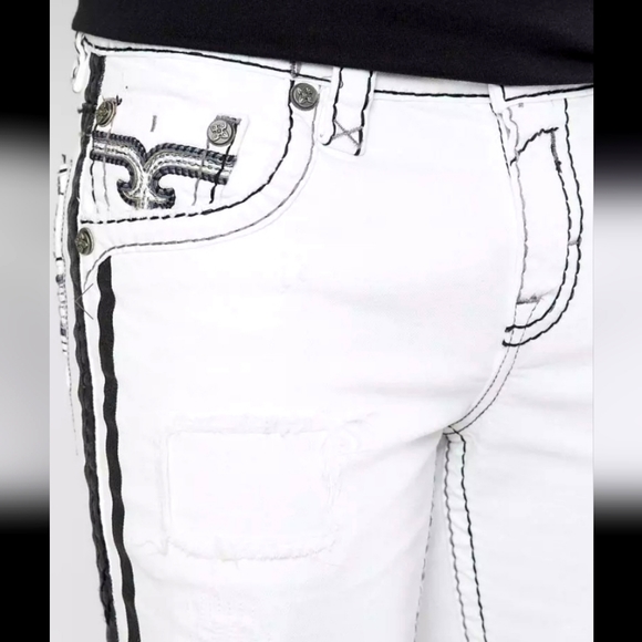 🆕️Rock Revival Barrett Alt-Straight Racer Jeans. Men's Size: W38x34L - Picture 8 of 14